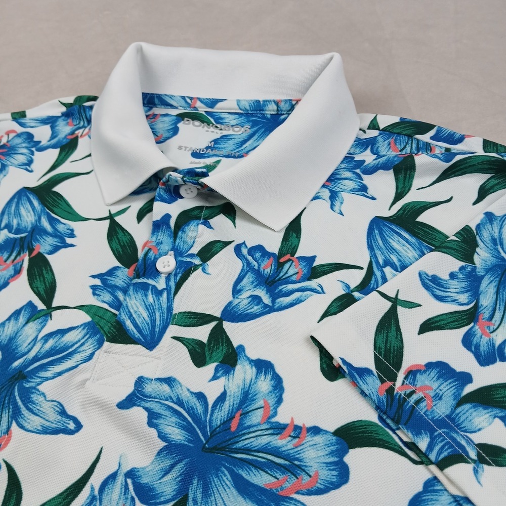 Bonobos Golf Medium Mens Polo Shirt Floral 22x27